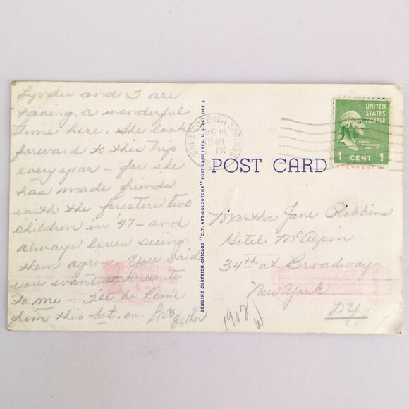 Greenbrier Hotel Golf Course Club White Sulfur Springs WV 1949 Linen Postcard - Picture 2 of 2